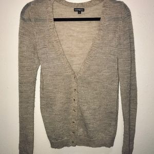 beige cardigan Botton down